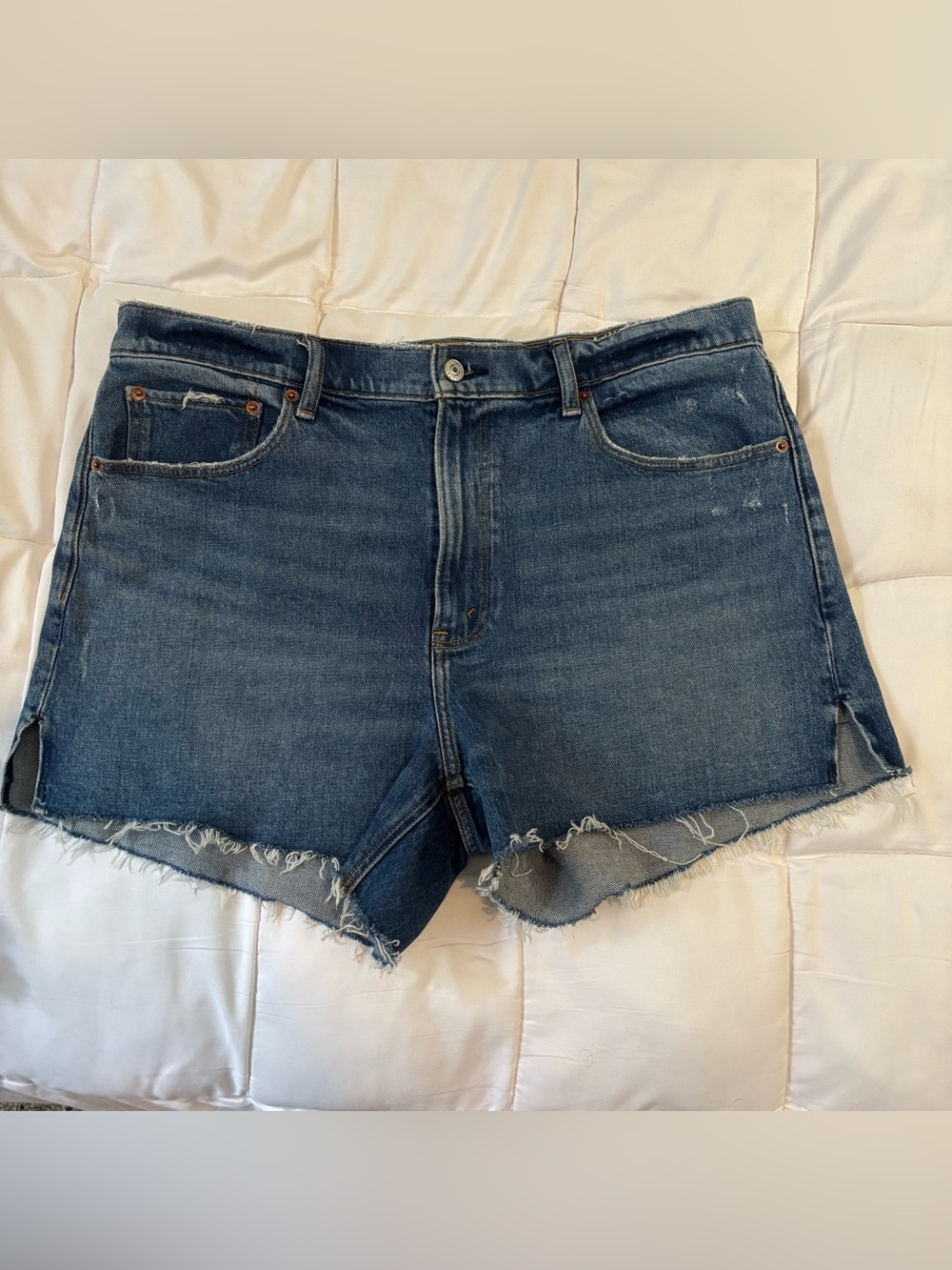 Abercrombie & Fitch Curve Love The 4” Mom Short High Rise Denim Size 32/14
